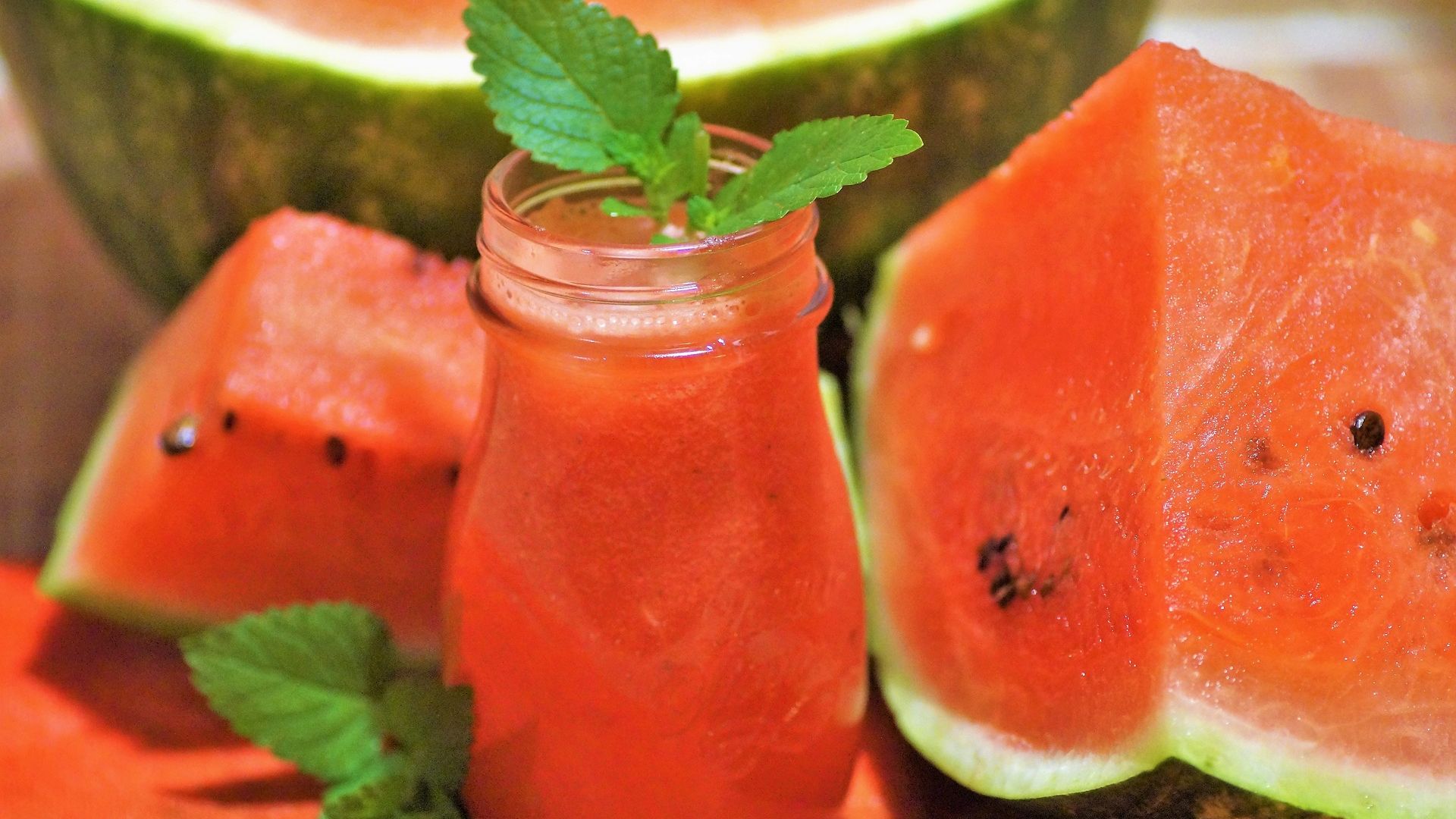 Suco de melancia e morango