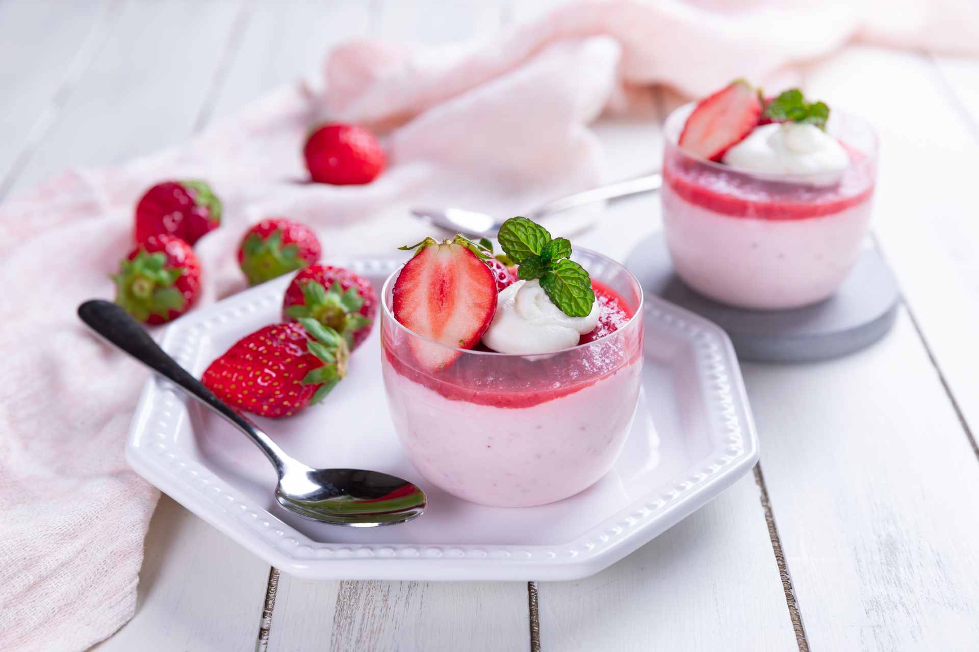 Gelatina de iogurte de morango