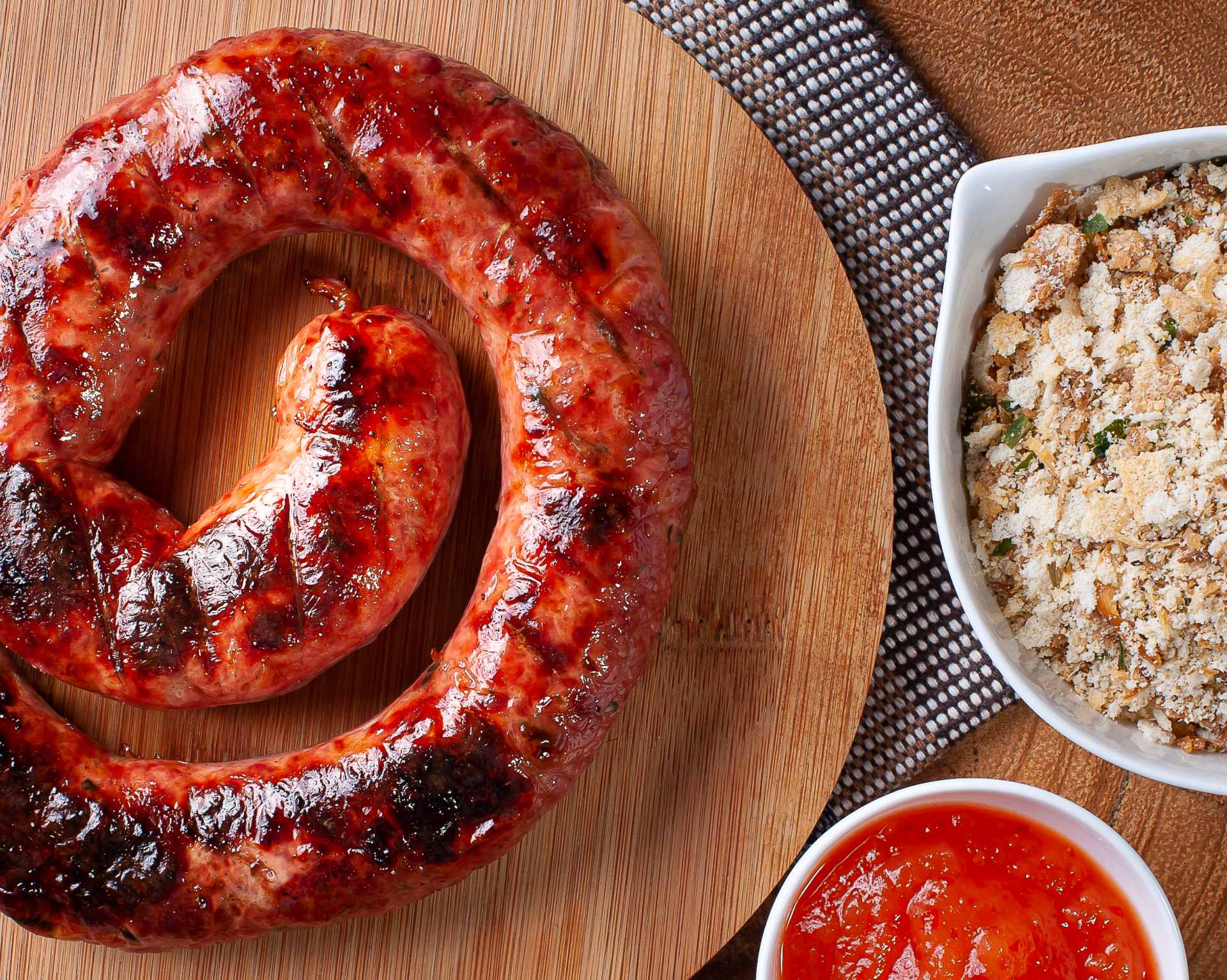 Linguiça recheada na airfryer