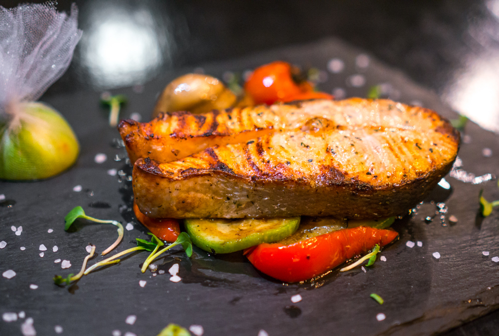 Salmão Assado com Legumes