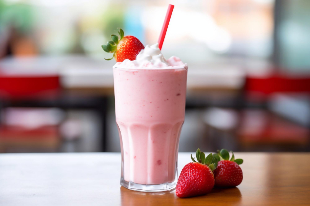 Corre aqui que eu vou te ensinar essa receita de Milk Shake de Morango delicioso!