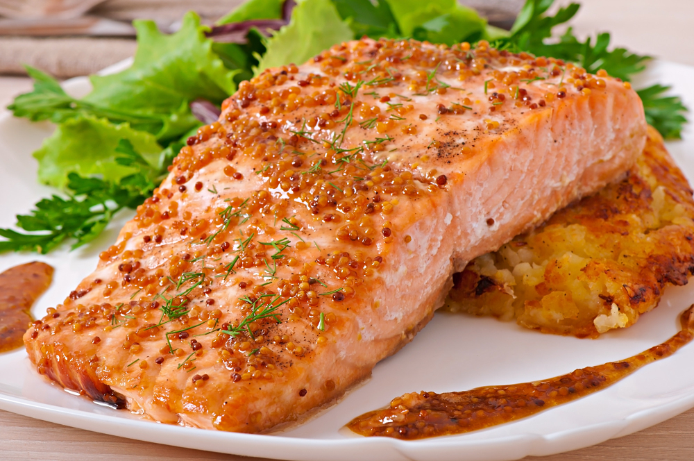 Salmão com Molho de Mostarda