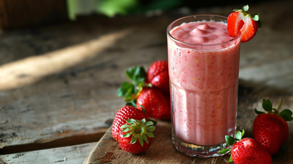 Smoothie de Morango que Aprendi com Minha Mãe e você vai amar