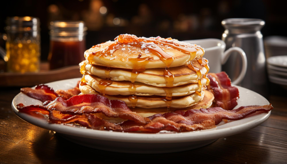 Essas Panquecas Americanas é uma delícia para um café da manhã em família