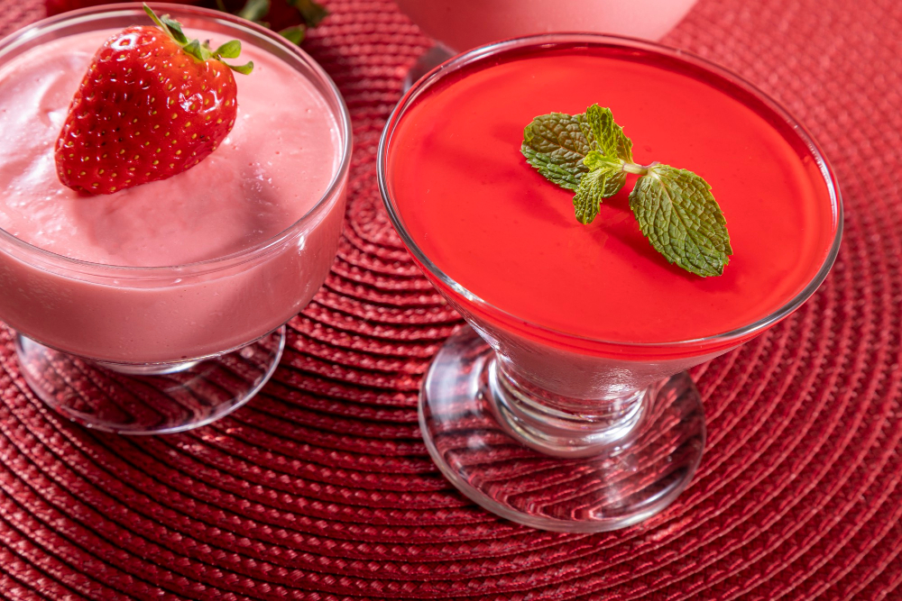 Mousse de Suco de Morango para reunião em família!