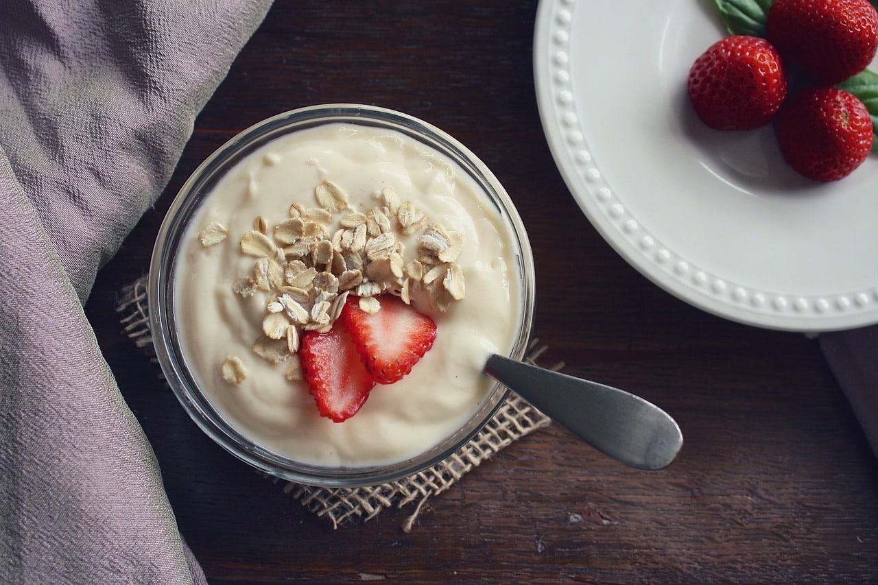 Iogurte com Aveia e Morango