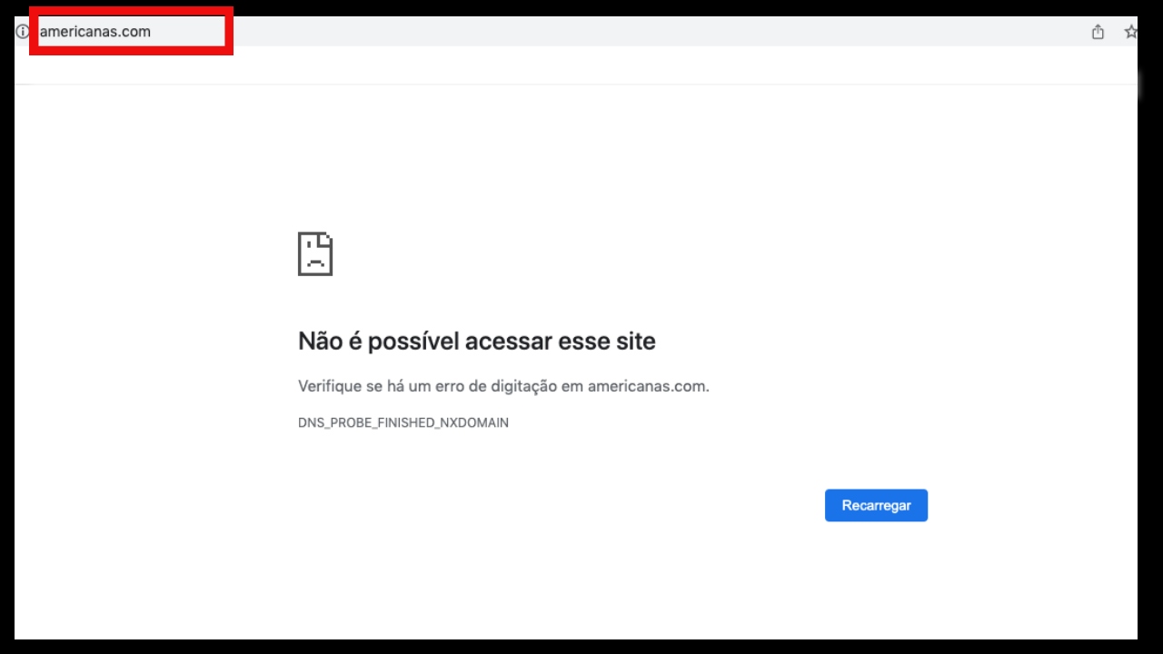 AnaMaria Digital tentou acessar o site às 12h30 e esse foi o resultado da busca - Arquivo Pessoal