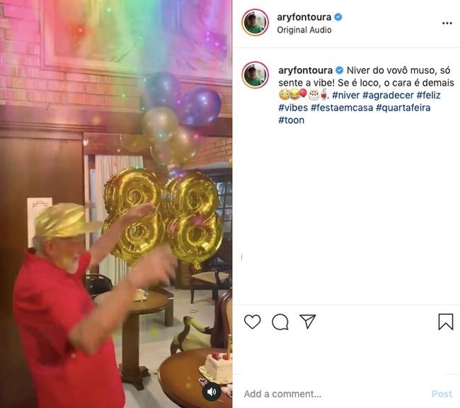 Ary Fontoura celebra 88 anos com vídeo divertido