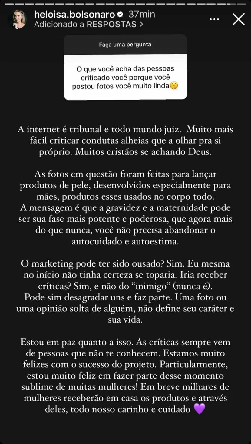 print instagram heloisa bolsonaro