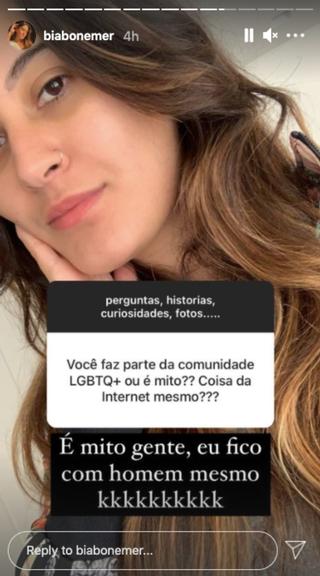 Sincera, Bia Bonemer afirma que só se relaciona com homens