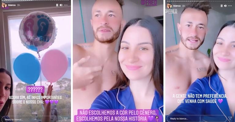 Bianca Andrade e Fred decidem cor roxa para chá-revelação