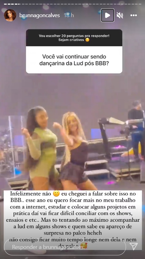 Brunna Gonçalves deixa balé de Ludmilla