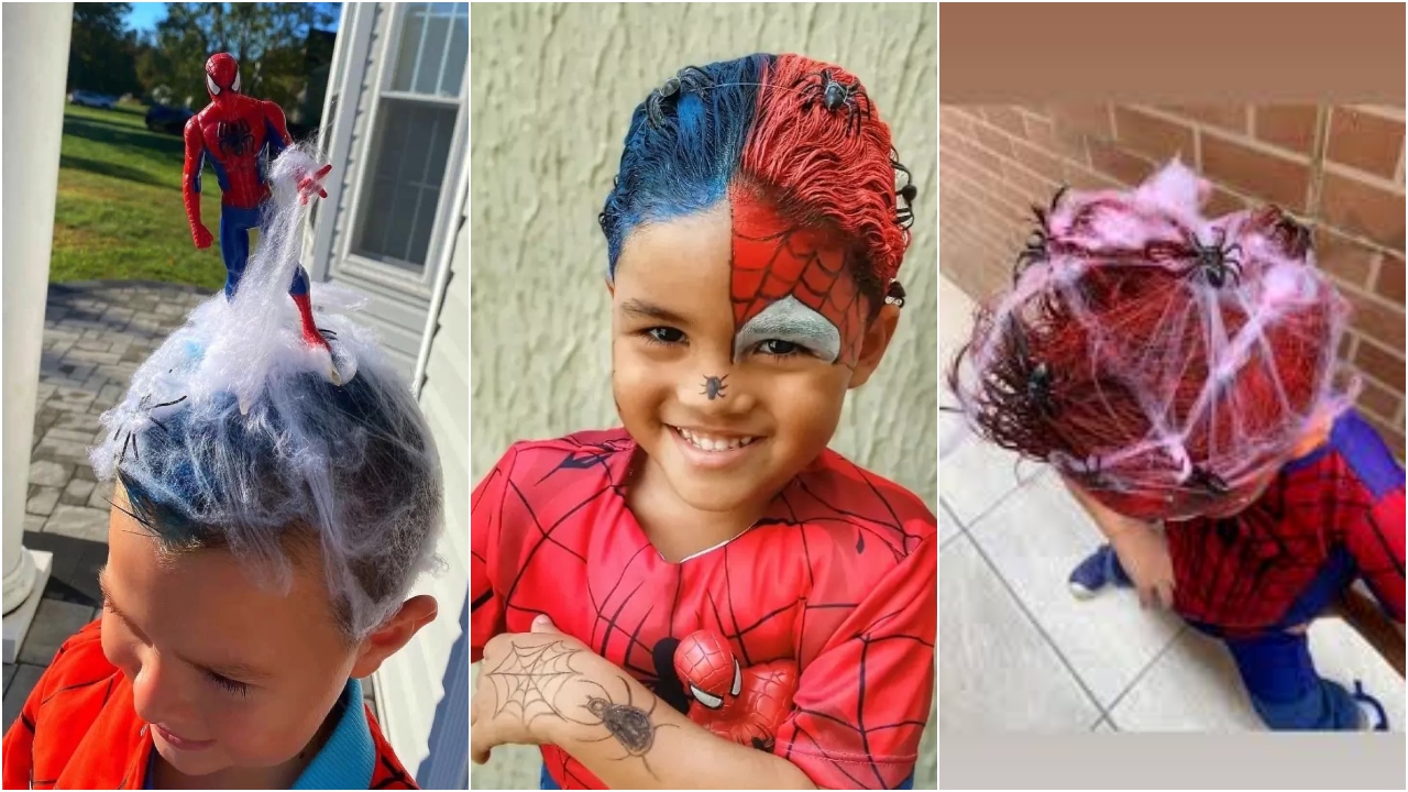 Cabelo maluco para menino do homem aranha eja inspirações