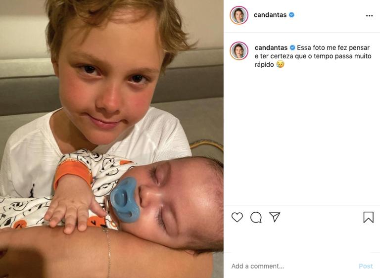 Carol Dantas se derrete com clique antigo dos filhos 