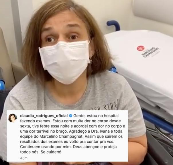 Claudia Rodrigues é internada com fortes dores no corpo