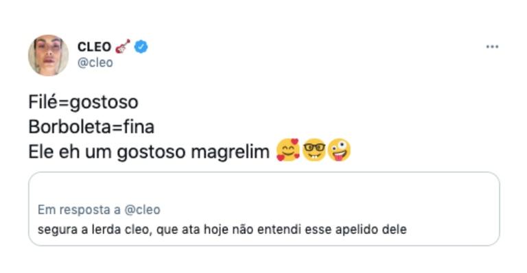 Cleo revela apelido que deu ao irmão, Fiuk