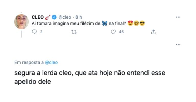 Cleo revela apelido que deu ao irmão, Fiuk