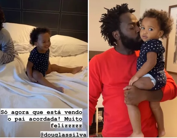 Douglas Silva e filha caçula