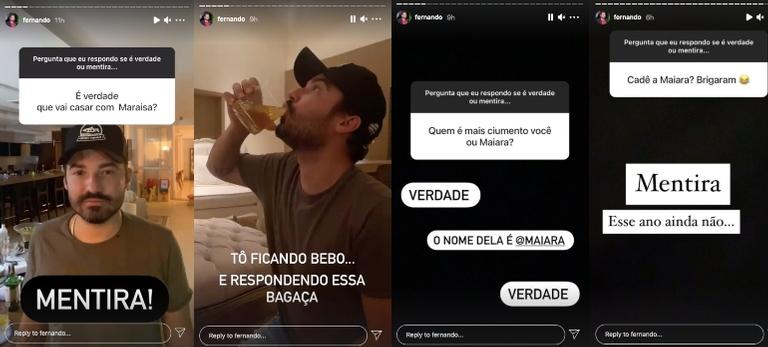 Fernando Zor responde perguntas em seus Stories