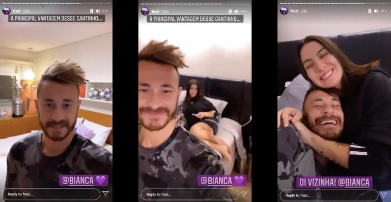 Fred mostra detalhe sobre sua casa com Bianca Andrade