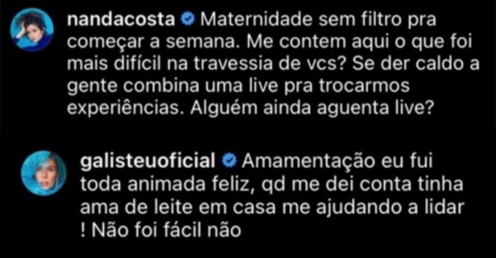 Adriane Galisteu deixa comentário racista em publicação feita por Nanda Costa