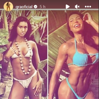 Gracyanne em publicação no perfil do Instagram
