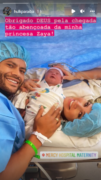 Nasce filha de Hulk Paraíba