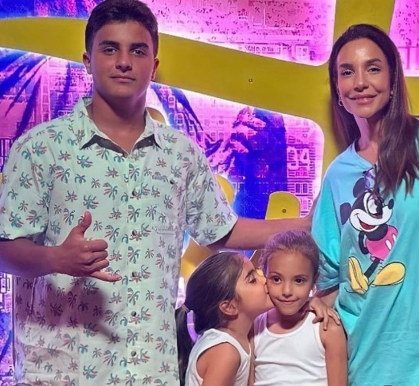 foto com a família