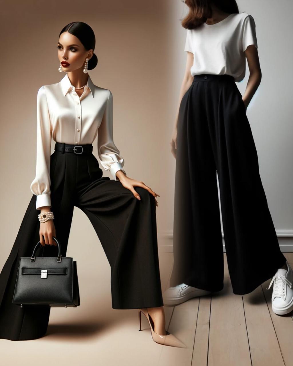 Calça pantalona versátil