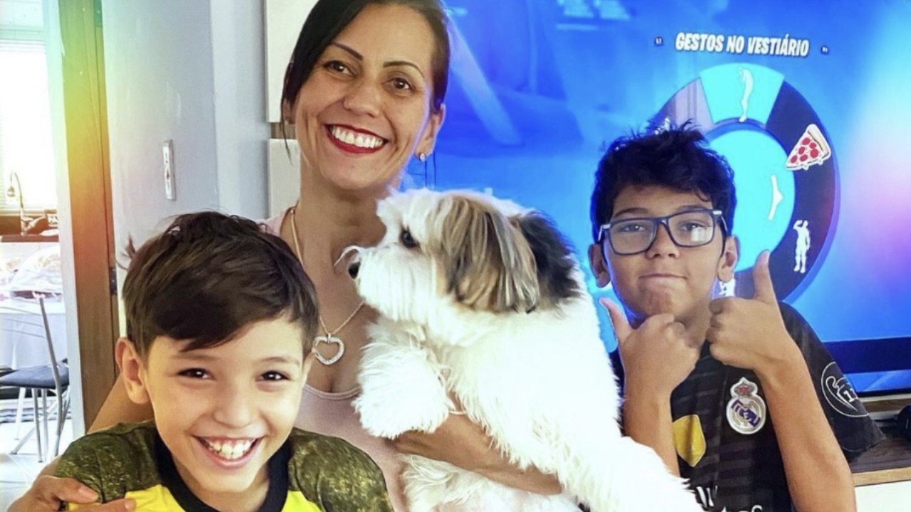 Juliana e os filhos