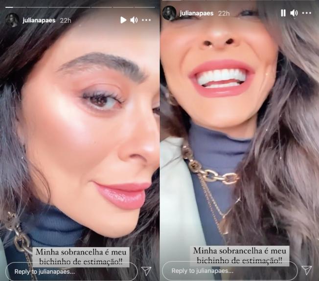 Juliana Paes adere à moda de sobrancelhas bagunçadas e as deixa crescer