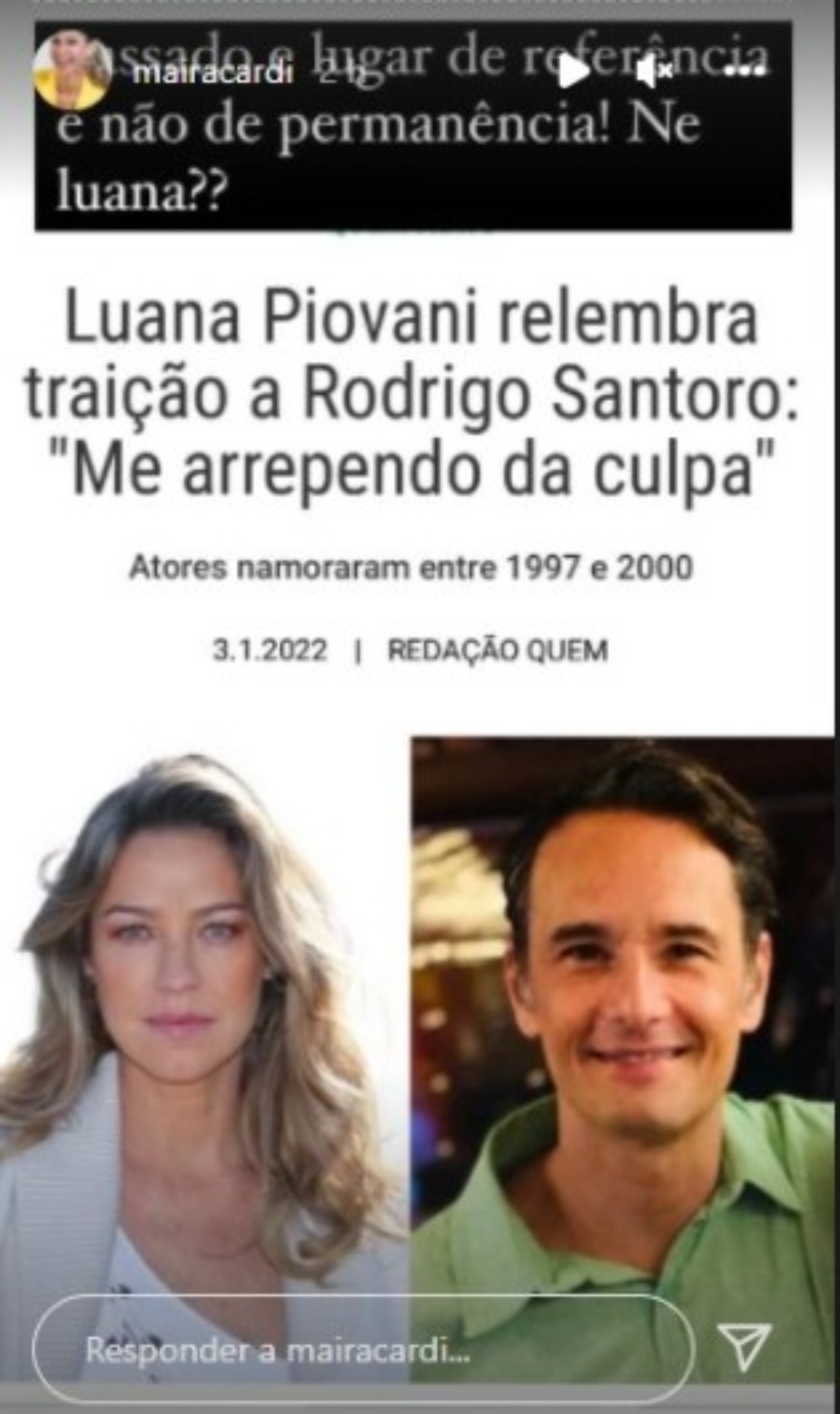 Luana Piovani traiu Rodrigo