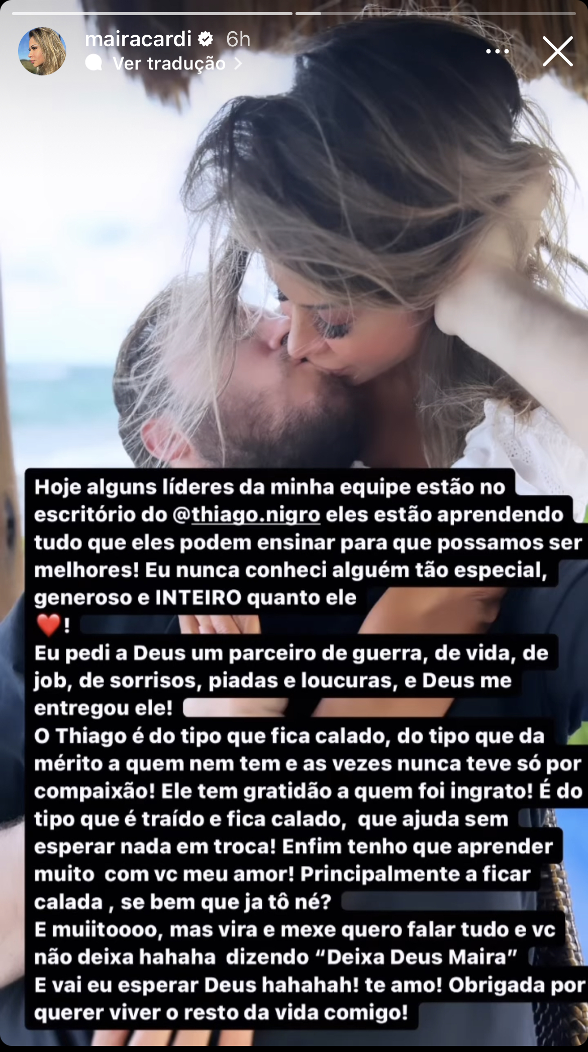 Maíra Cardi se declarando para Thiago Nigro