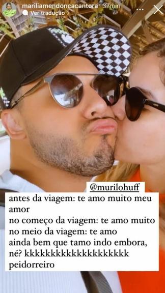 Marília Mendonça se diverte ao falar sobre viagem com Murilo Huff