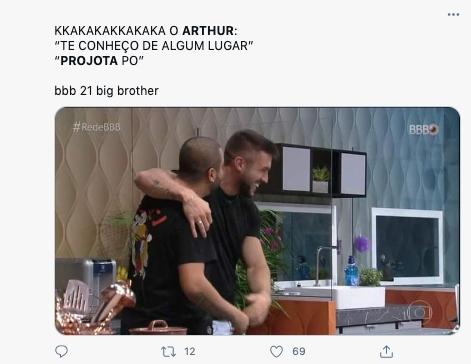 Projota e Arthur meme BBB 21