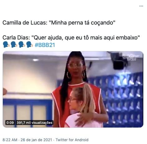 Camilla e Carla meme BBB 21