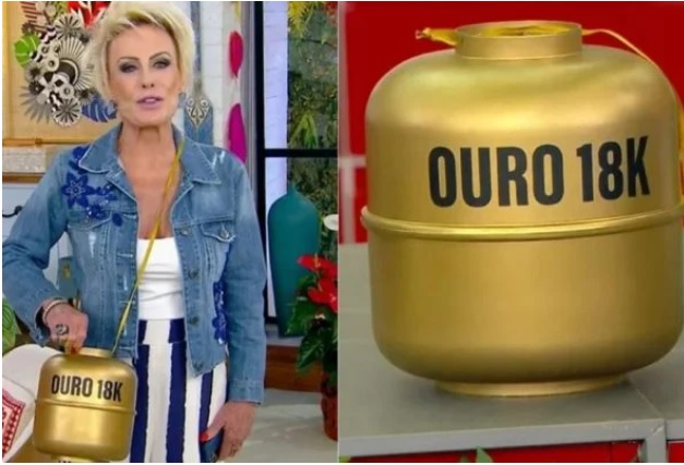 Ana Maria com a bolsa de botijão