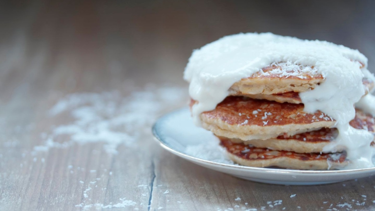 receita de panquecas de coco