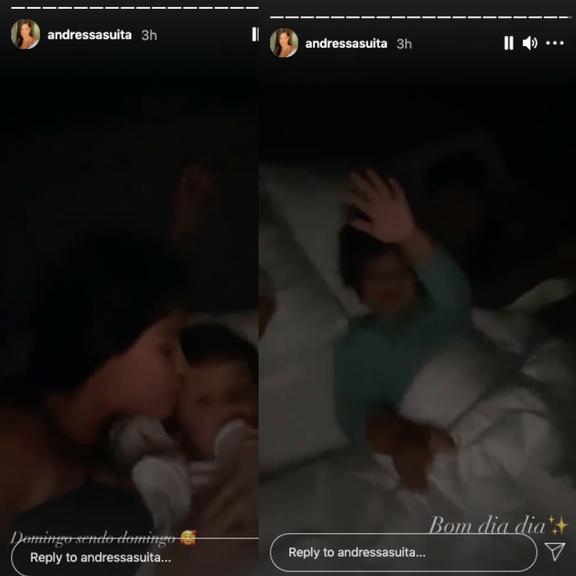 Andressa Suita divide momento com filhos e Gusttavo Lima