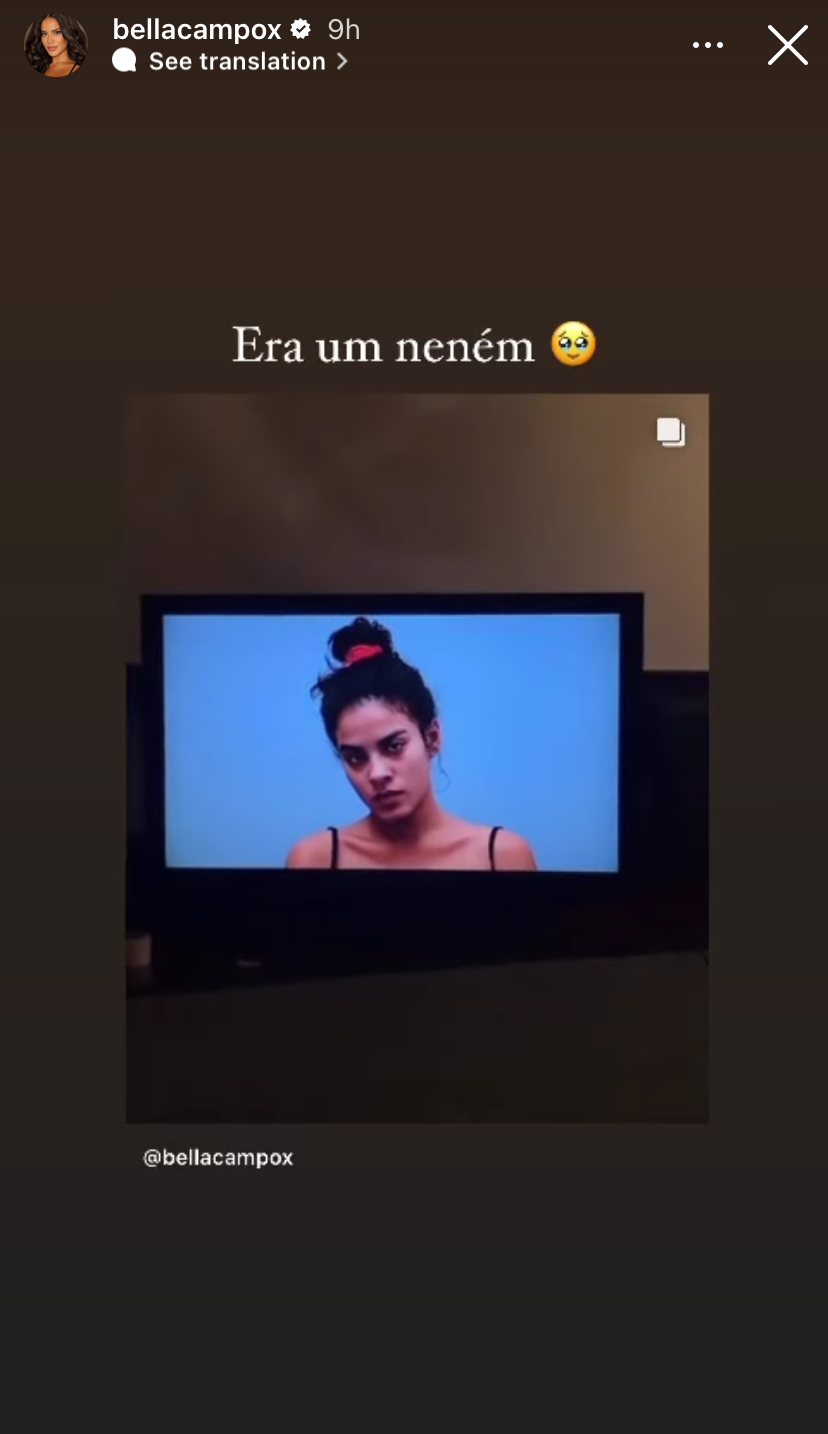 Stories de Bella Campos no curso de cinema