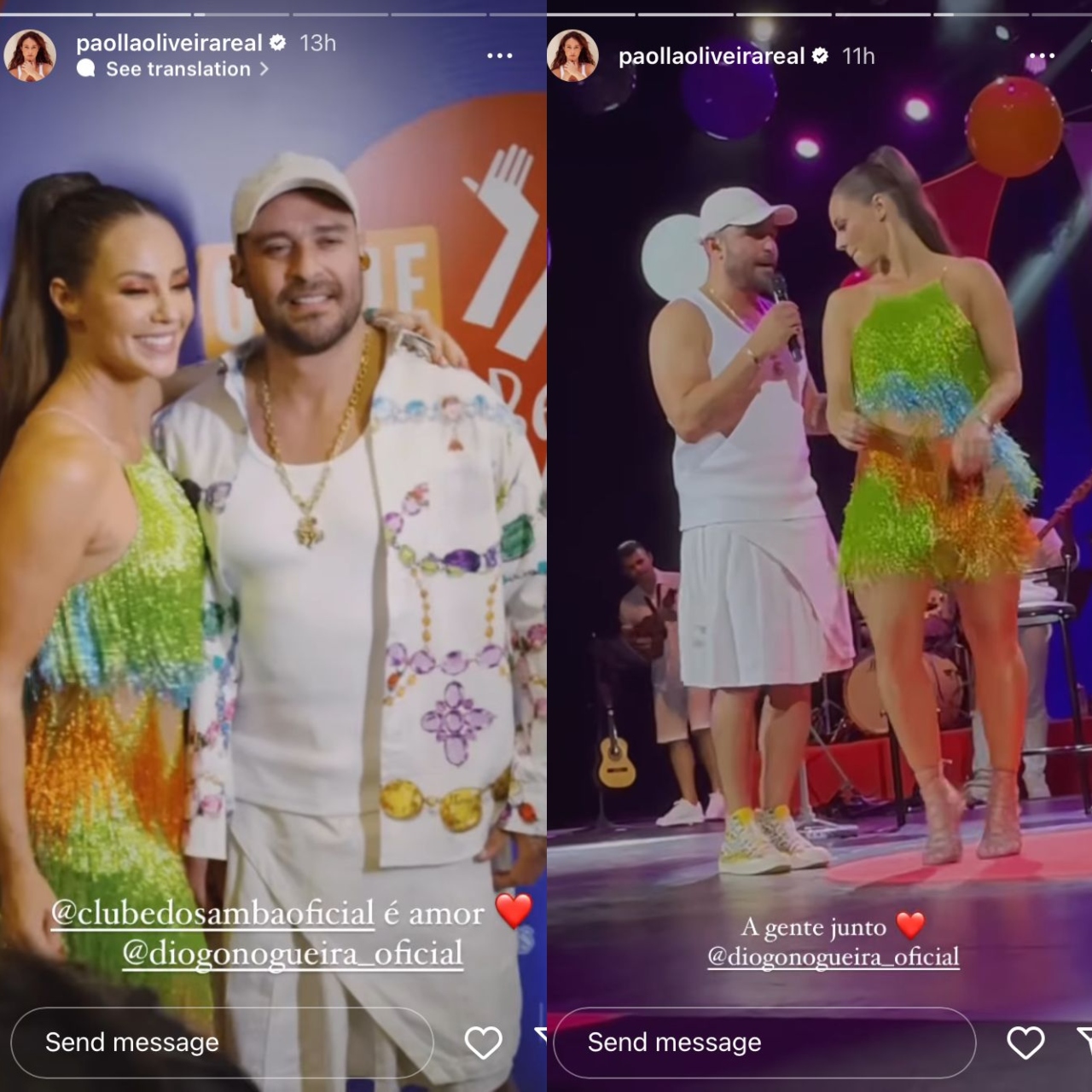 Stories de Paolla Oliveira no show de Diogo Nogueira