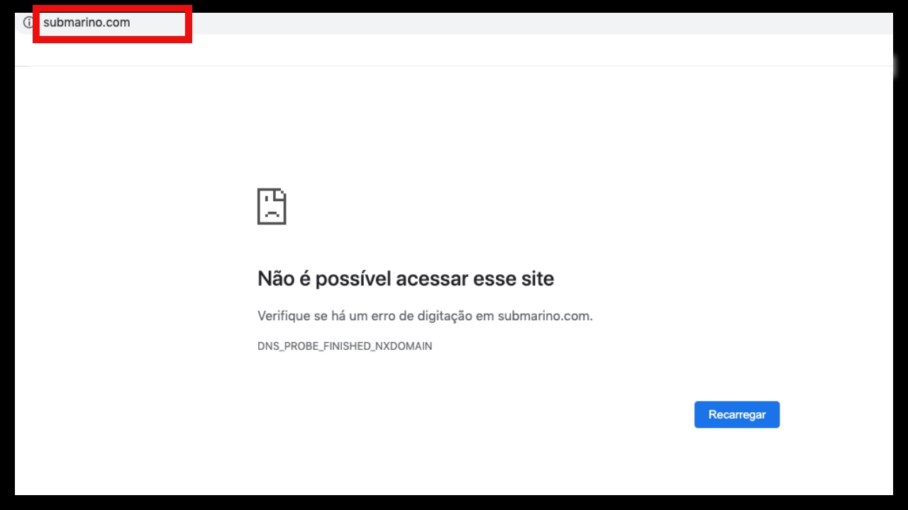 AnaMaria Digital tentou acessar o site às 12h30 e esse foi o resultado da busca - Arquivo Pessoal