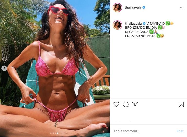 Thaila Ayala deixa os fãs sem ar com cliques de biquíni
