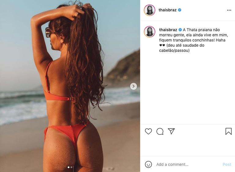 Thais Braz ostenta curvas maravilhosas em dia de praia