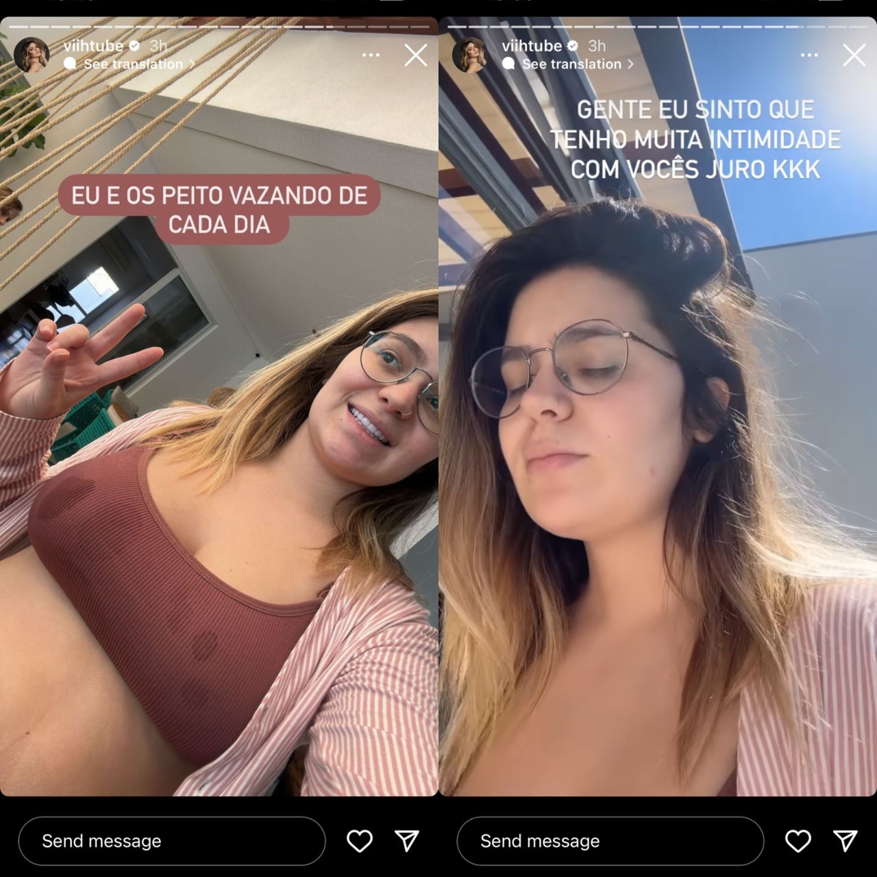 Stories do Instagram da Viih Tube falando sobre questões da maternidade