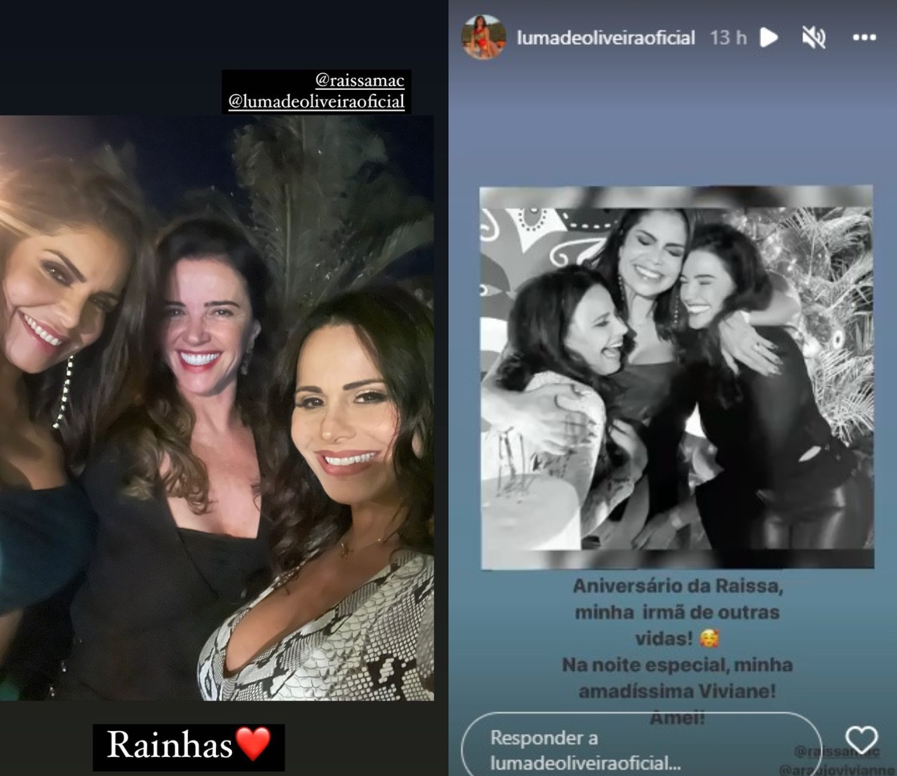 Viviane Araújo, Luma de Oliveira e Raíssa Machado