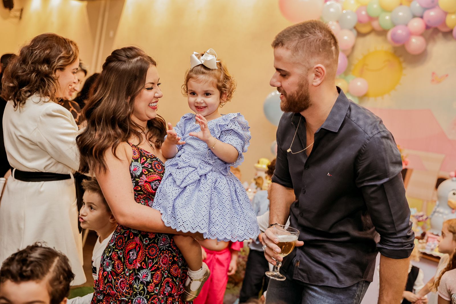 Natália, Angelina e Zé Neto