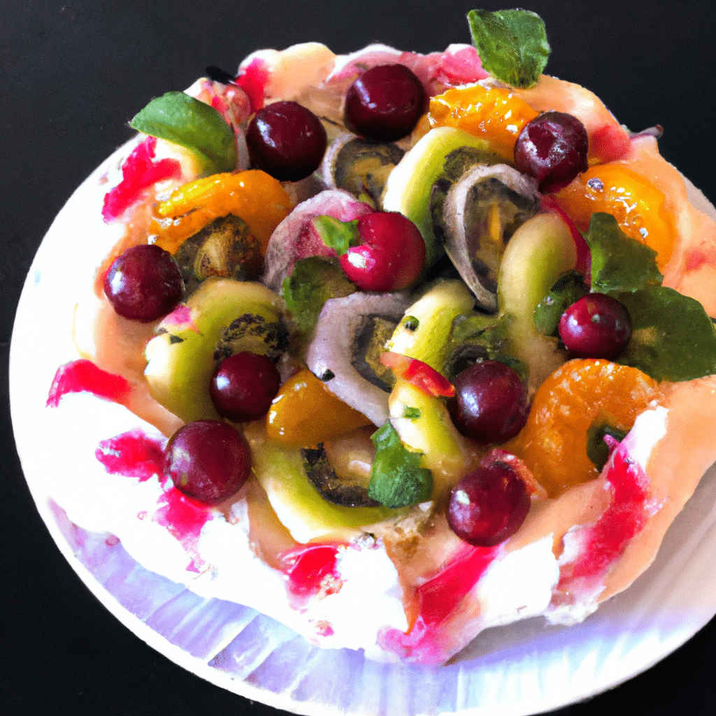 Pavlova de Frutas Tropicais