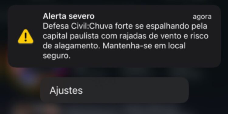 alerta da defesa civil