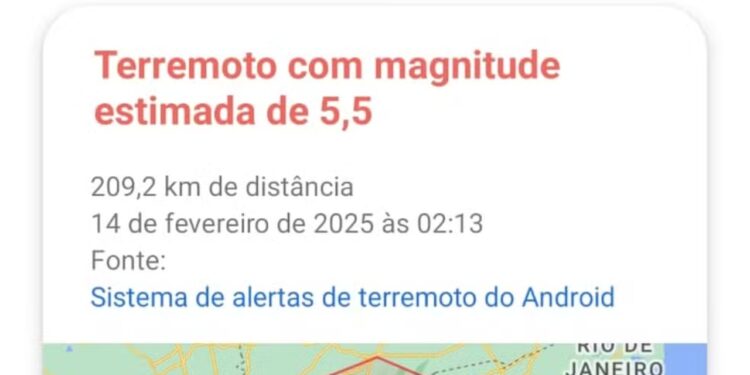 alerta de terremoto